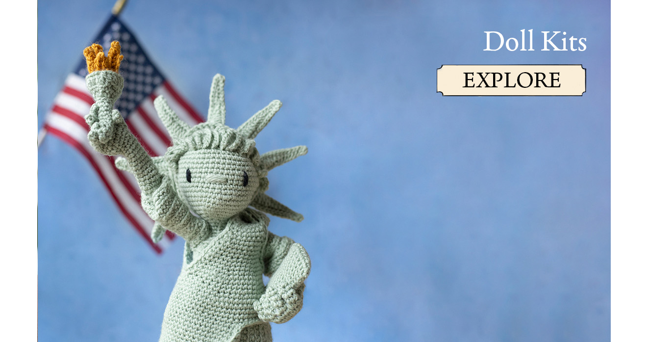 Doll kits statue of liberty USA crochet patterns